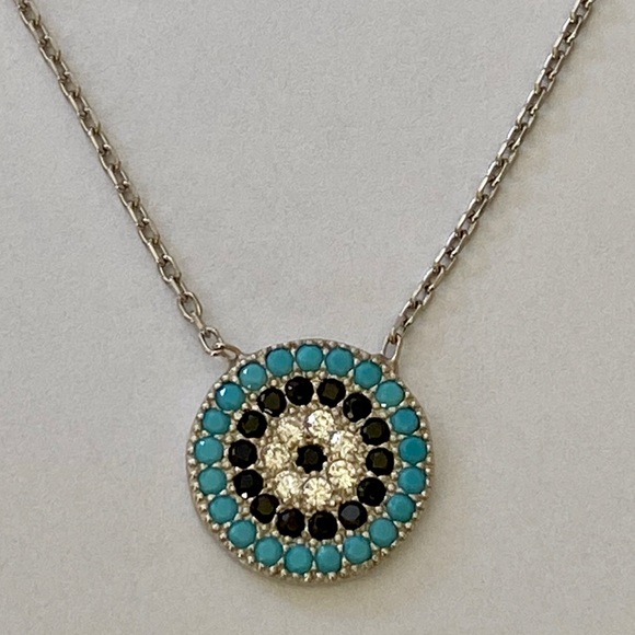 Jewelry - 🧿925 sterling silver evil eye cz stones necklace